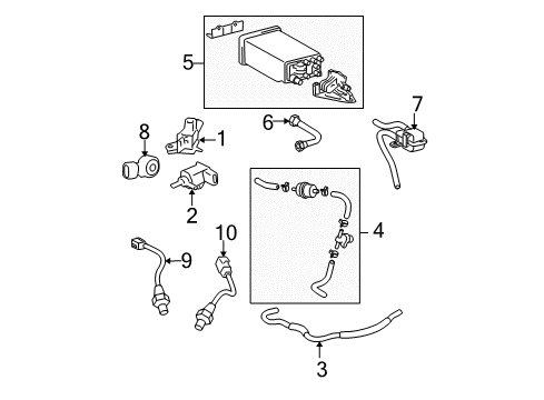 2008 Toyota Tacoma Powertrain Control Vapor Hose Diagram for 23820-0P021