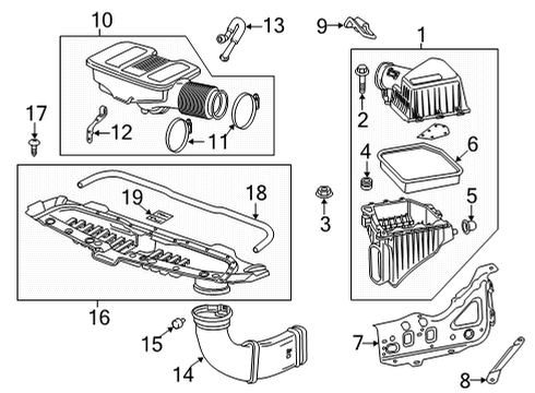 2022 Chevrolet Tahoe Air Intake PCV Tube Diagram for 12708521