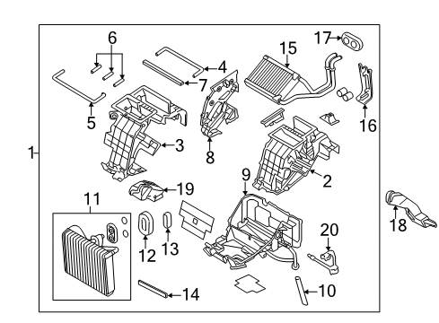 2019 Genesis G80 Air Conditioner THERMISTOR Assembly-A/C EVAPORATOR Diagram for 97614-B1000