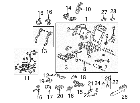2011 Acura RL Power Seats Cable Assembly Diagram for 81242-TA0-J81