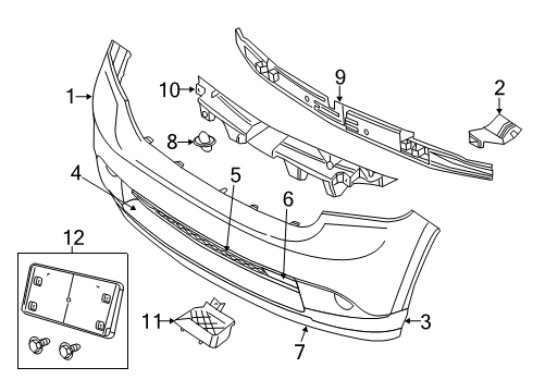 2011 Dodge Durango Front Bumper Grille-Lower Diagram for 68089175AA