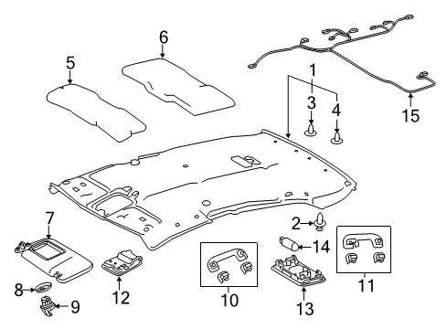 2021 Toyota Camry Interior Trim - Roof Dome Lamp Diagram for 81240-42020-E1