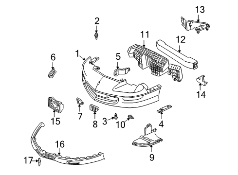 1996 Chevrolet Camaro Front Bumper License Bracket Diagram for 10138809