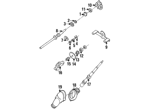 1994 Nissan Quest Shaft & Internal Components Shaft & Yoke Assy-Steering Column Diagram for 48820-0B700