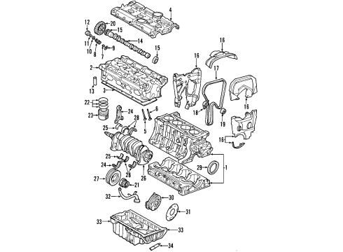 2000 Volvo V40 Engine Parts, Mounts, Cylinder Head & Valves, Camshaft & Timing, Variable Valve Timing, Oil Cooler, Oil Pan, Oil Pump, Crankshaft & Bearings, Pistons, Rings & Bearings Front Bracket Diagram for 8642201