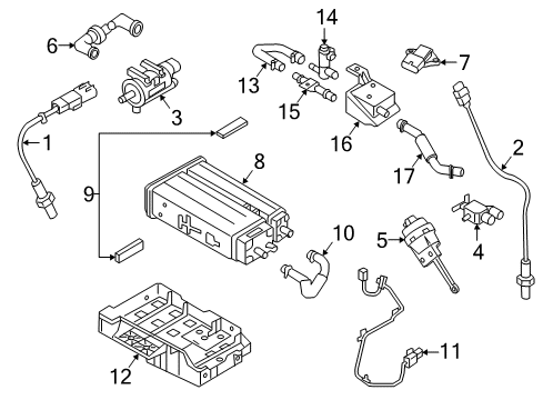 2017 Kia Sedona Emission Components Pad-Fuel Tank Diagram for 31102A9500