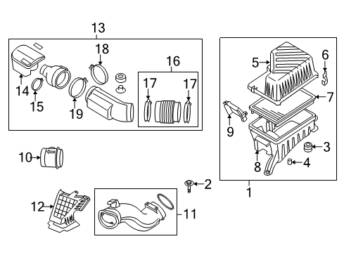 2009 Kia Borrego Air Intake Shield-Air Intake Diagram for 282212J000