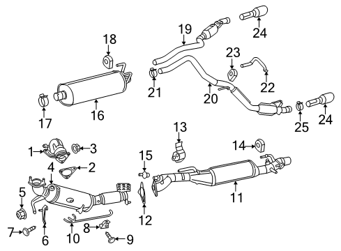 2014 Ram 1500 Exhaust Components Pipe-TAILPIPE Diagram for 52122570AB