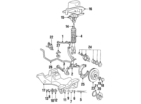 1993 Ford Thunderbird Front Brakes Front Speed Sensor Diagram for F6SZ-2C204-AB