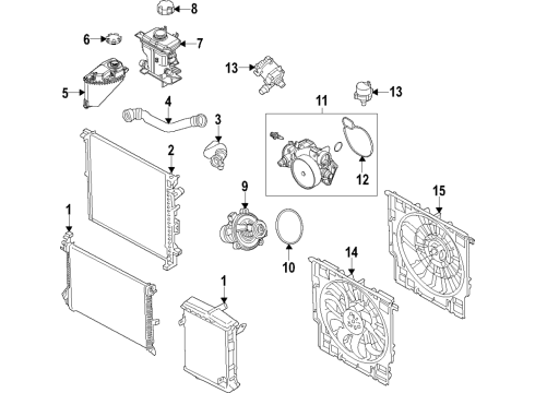 2020 BMW 750i xDrive Cooling System, Radiator, Water Pump, Cooling Fan HOSE RADIATOR-WATER PUMP Diagram for 17128682034