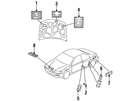 1997 Honda Accord Information Labels Label, Fuse Diagram for 38253-SV7-A02