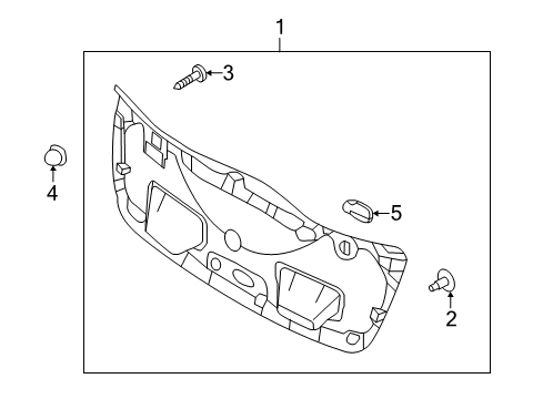 2012 Hyundai Accent Interior Trim - Lift Gate Panel Assembly-Tail Gate Trim Diagram for 81750-1R200-RY