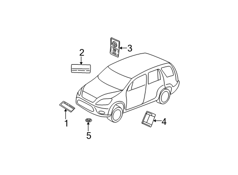 2004 Honda CR-V Information Labels Label, Smoking Diagram for 77725-S9A-A01