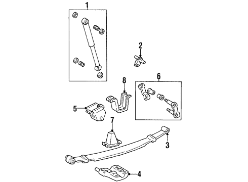 1998 Toyota T100 Rear Suspension Spring Assembly, Rear Diagram for 48210-34071