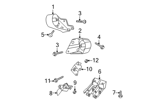 2004 Dodge Dakota Engine & Trans Mounting INSULATOR-Transmission Support Diagram for 52021845AA