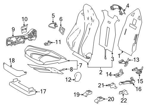 2016 Lexus GS450h Passenger Seat Components Shield, Front Seat Cushion Diagram for 71873-53070