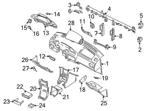 1999 Nissan Altima Instrument Panel Clip Diagram for 01553-06941