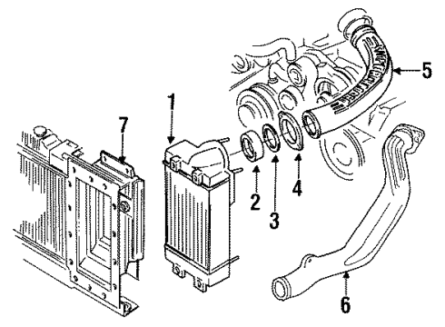 1989 Ford Thunderbird Intercooler Cooler Diagram for E9SZ6K775A