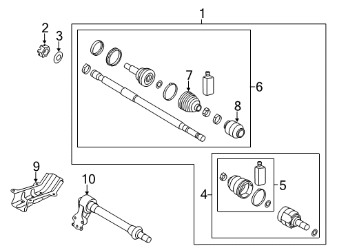 2015 Kia Forte5 Drive Axles - Front Joint Kit-Front Axle Differential Diagram for 49592A64A0
