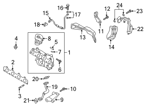 2019 Hyundai Veloster Turbocharger Snap-Ring Diagram for 28231-2B765