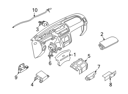 2004 Nissan Xterra Air Bag Components Clock Spring Steering Air Bag Wire Diagram for 25554-2Z687