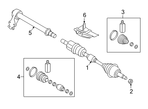 2018 Hyundai Kona Drive Axles - Front Boot Kit-Front Axle Wheel Side, LH Diagram for 49541-J9150