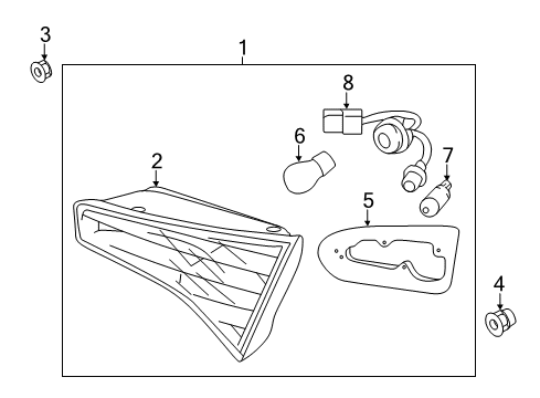 2015 Kia Optima Tail Lamps Lens & Housing-Rear Combination Inside Diagram for 924132T500