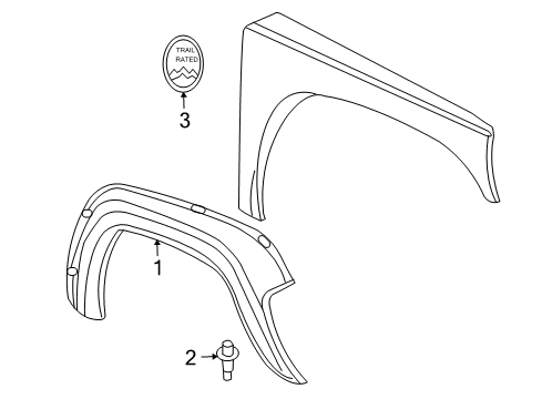 2006 Jeep Liberty Exterior Trim - Fender Flare-Fender Wheel Opening Diagram for 5JH42TZZAF