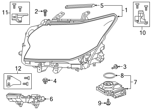 2021 Lexus GX460 Headlamps Protector, HEADLAMP Diagram for 81157-60P70
