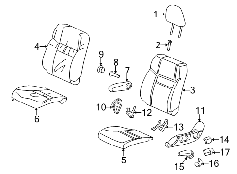 2013 Honda CR-V Driver Seat Components Arm Rest (Urban Gray) Diagram for 81580-T0A-A11ZA