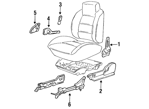 1992 Hyundai Excel Seats & Track Components Track Assembly-Front Seat Inner, Driver Diagram for 88525-24600
