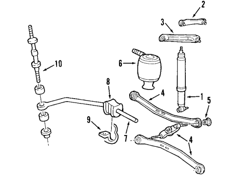 2007 Lincoln Town Car Rear Suspension Components, Lower Control Arm, Upper Control Arm, Ride Control, Stabilizer Bar Compressor Assembly Diagram for 8W1Z-5319-A