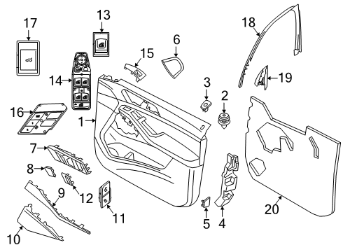 2019 BMW X7 Rear Door OPERATING FACILITY SEAT FUNC Diagram for 61319436043