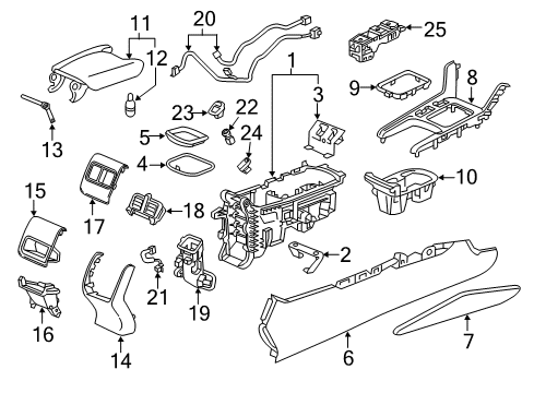 2020 Honda Accord Parking Brake Tray Diagram for 83410-TVA-A21