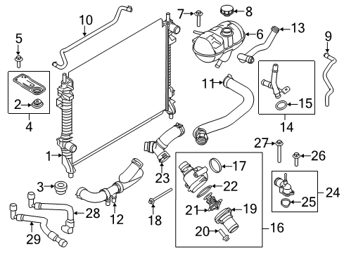 2018 Ford Mustang Radiator & Components Lower Hose Diagram for FR3Z-8286-H