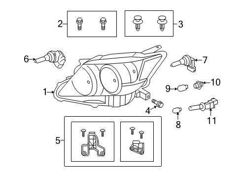 2012 Scion tC Bulbs Composite Headlamp Diagram for 81170-21200