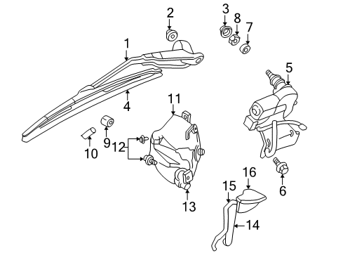 2002 Dodge Durango Lift Gate - Wiper & Washer Components Arm WIPER-WIPER Diagram for 5003652AC