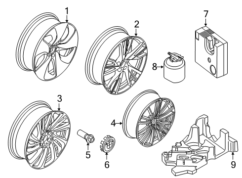 2020 BMW i8 Wheels Alloy Wheel Center Cap Diagram for 36136852052
