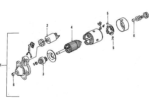 1992 Nissan D21 Starter REMAN Starter Assembly Diagram for 23300-G8401R