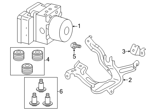 2016 Honda CR-Z Anti-Lock Brakes Bracket, Modulator Diagram for 57115-SZT-000