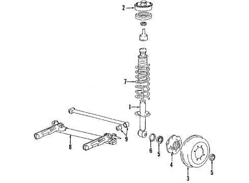 1991 Hyundai Sonata Rear Suspension, Suspension Components Rod Assembly-Lateral Diagram for 55610-33000