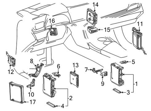 2022 Toyota Mirai Fuse & Relay Junction Block Bracket Diagram for 82673-48130