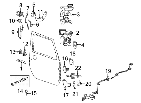 2007 Jeep Wrangler Front Door Window Regulator Motor Diagram for 68014952AA