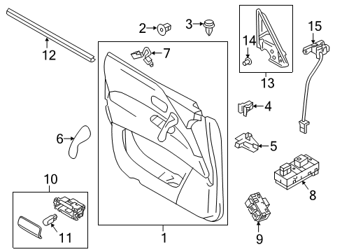 2020 Nissan Armada Interior Trim - Front Door Cover-Front Door Corner, Inner RH Diagram for 80292-1LA0B