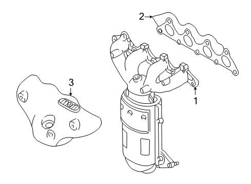 2002 Hyundai Accent Exhaust Manifold Protector-Heat Diagram for 28525-22601