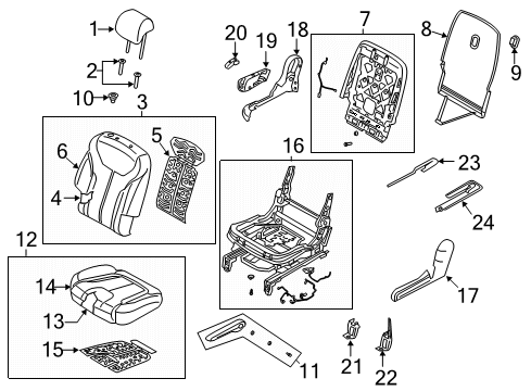 2020 Hyundai Palisade Second Row Seats Armrest Assembly-Right Diagram for 89909-S8010-UBJ