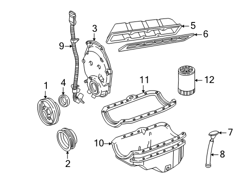 1999 Chevrolet Express 2500 Filters Dipstick Diagram for 12558171