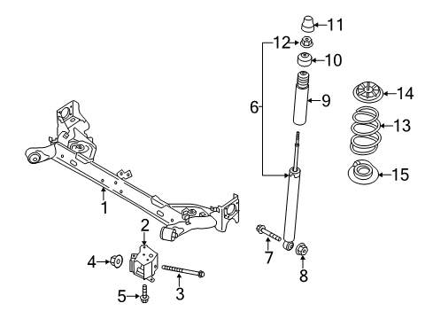 2016 Nissan Juke Rear Suspension Components, Lower Control Arm, Upper Control Arm, Stabilizer Bar Bolt Diagram for 55222-ZW40A