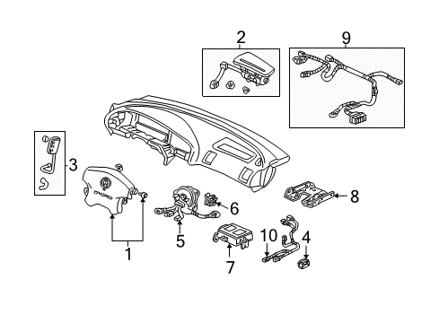 2003 Acura TL Air Bag Components Sensor Assembly, Side Impact Diagram for 77970-S0K-A81
