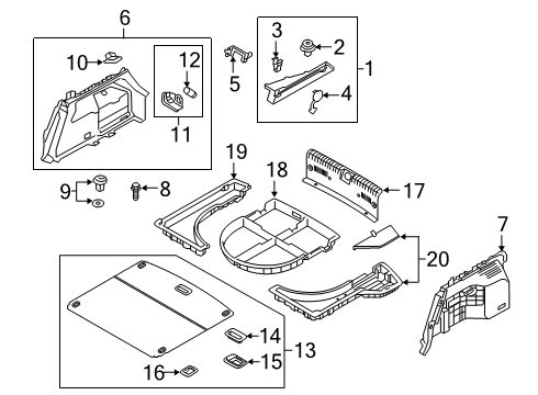 2021 Hyundai Ioniq Interior Trim - Rear Body Tray-Luggage, Center Diagram for 85750-G2000-T9Y